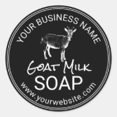 ヤギ乳石鹸の手作りプレーンブラック ラウンドシール (正面)