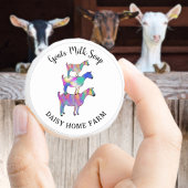 ヤギ乳石鹸の追加ネームカラフルファームアニマルアート ラウンドシール