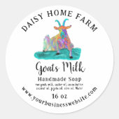 ヤギ乳石鹸ビジネス名Webサイトカラフル ラウンドシール (正面)