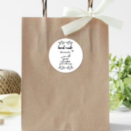 ヤギ乳石鹸モノグラムで作られた手 ラウンドシール