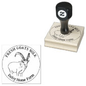 ヤギ乳酪農商店名Black and White ラバースタンプ (押印)