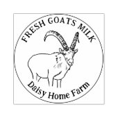 ヤギ乳酪農商店名Black and White ラバースタンプ (インプリント)