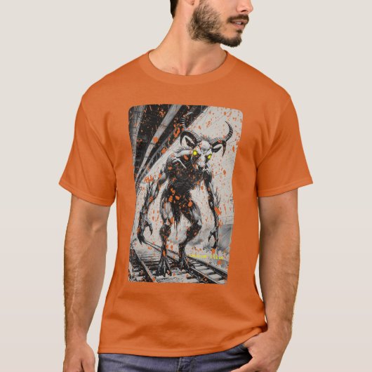 ヤギ人間クリプティッドCCTV故障ホラー目撃少年 Tシャツ (正面)