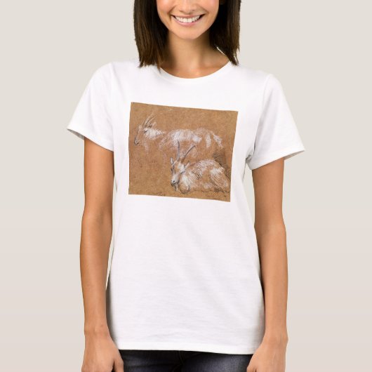 ヤギ勉強(スケッチ) Tシャツ (正面)
