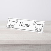 ヤギ動物サンダー_コーブ デスクネームプレート (正面)