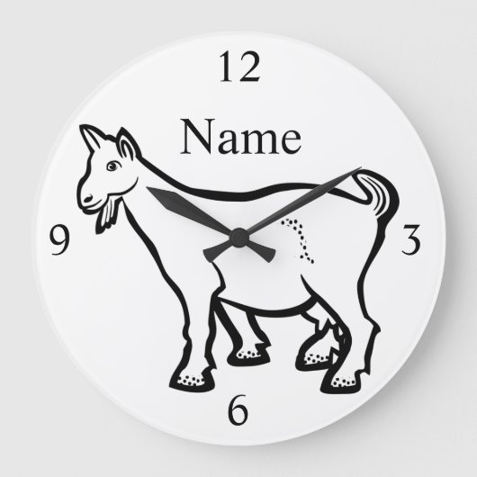 ヤギ動物サンダー_コーブ ラージ壁時計 (正面)