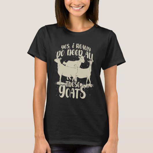 ヤギ動物飼育動物農家ヤギ Tシャツ (正面)