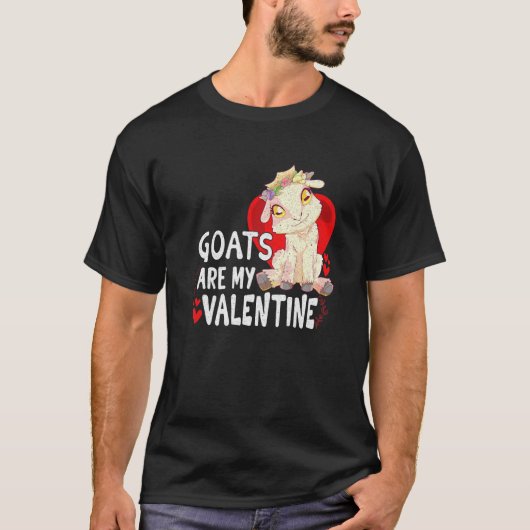 ヤギ家畜農場農家バレンタインデー Tシャツ (正面)