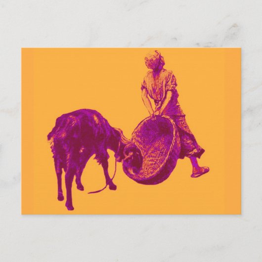 ヤギ少年ヴィンテージマイエポップ・アートのルハイムアートカワイト1893子供 ポストカード (正面)