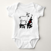 ヤギ岩ベトナム中国の年〔占星術の〕十二宮図ボディスーツ ベビーボディスーツ (正面)