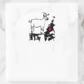 ヤギ岩ベトナム中国の年〔占星術の〕十二宮図楕円S 楕円形シール (バッグ)