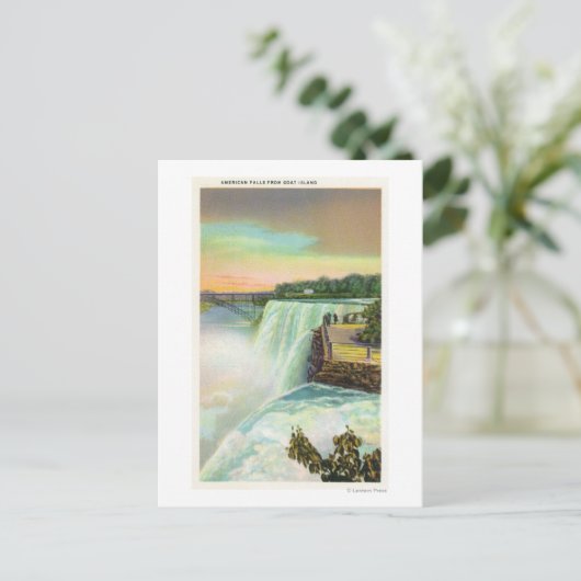 ヤギ島からアメリカ滝の景色 ポストカード (スタンド正面)