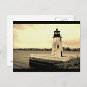 ヤギ島ライトハウスニューポートRIポストカード ポストカード (正面/裏面)