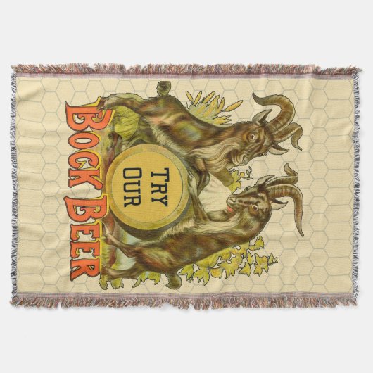 ヤギ広告ボックビール スローブランケット (正面)