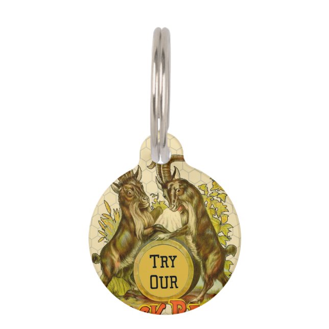 ヤギ広告ボックビール ペット　ネームタグ (正面)