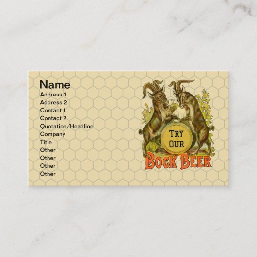 ヤギ広告ボックビール 名刺 (正面)