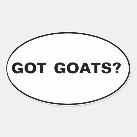 ヤギ得ート？文字 楕円形シール (正面)