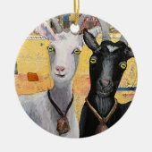 ヤギ得#2:「おい、ワサップ？」磁器オーナメント セラミックオーナメント (正面)