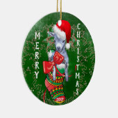 ヤギ愛らしいピグミーヤギベビークリスマス セラミックオーナメント (右)