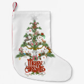 ヤギ愛好家のためのメリークリスマスクリスマスツリー スモールクリスマスストッキング (正面)