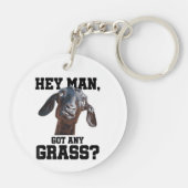 ヤギ愛好家ファームアパレルミームパンおもしろいG キーホルダー (裏面)