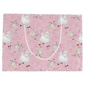 ヤギ愛好家 |ヤギGetYerGoatが多すぎます™ ラージペーパーバッグ (裏面)