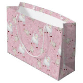 ヤギ愛好家 |ヤギGetYerGoatが多すぎます™ ラージペーパーバッグ (裏面アングル)