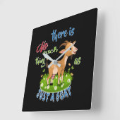 ヤギ愛好家 |ヤギGetYerGoat™ スクエア壁時計 (傾斜)