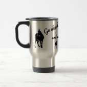 ヤギ愛熱狂する好家に対してヤギがシルエットとなる トラベルマグ (左)