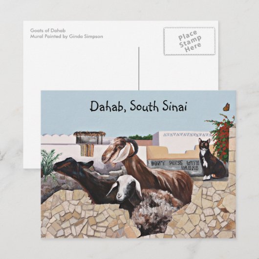 ヤギ挨拶III ポストカード (正面/裏面)