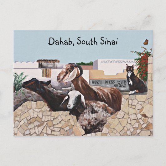 ヤギ挨拶III ポストカード (正面)