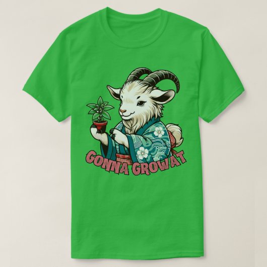 ヤギ植物学者 Tシャツ (デザイン正面)