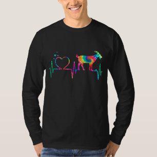 ヤギ母パパ心拍絞り染め農場動物ギフト Tシャツ