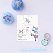 ヤギ水色ガールズバースデーパーティー予算 チラシ (シングル)