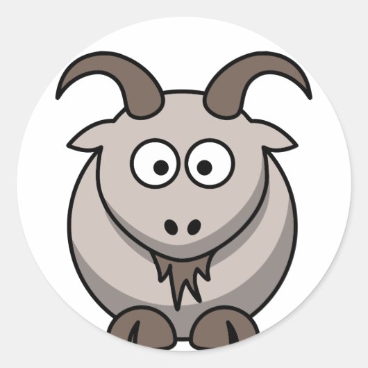 ヤギ淡い色の ラウンドシール (正面)