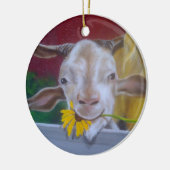 **ヤギ漫画**クリスマス飾り セラミックオーナメント (左)
