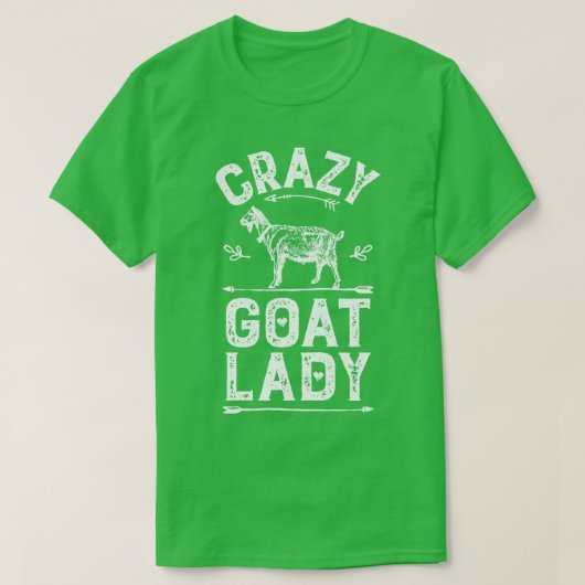 ヤギ熱狂するレディおもしろいヤギ愛好家ファーム農家GIF Tシャツ (デザイン正面)