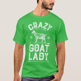 ヤギ熱狂するレディおもしろいヤギ愛好家ファーム農家GIF Tシャツ
