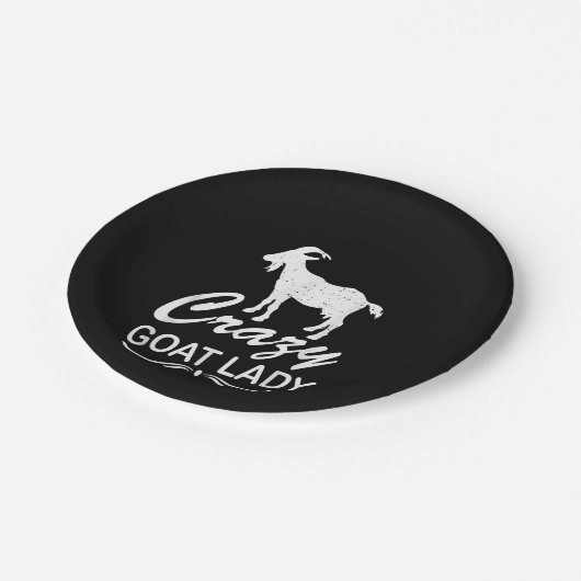 ヤギ熱狂するレディシャツヤギ、ヤギ農家ギフト ペーパープレート (アングル)
