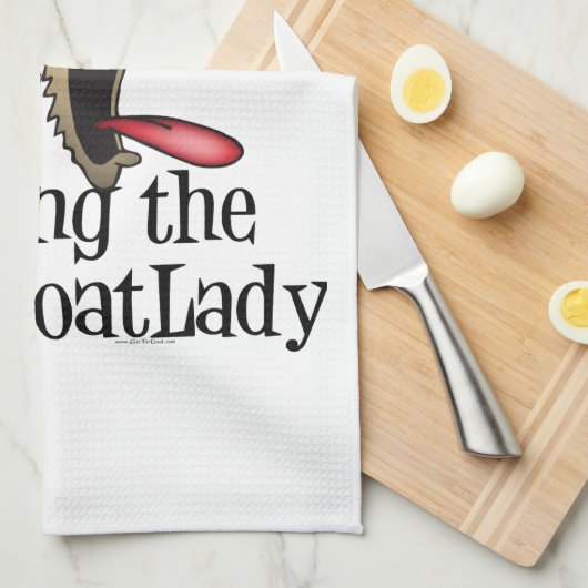 ヤギ熱狂するレディーゲイヤギ キッチンタオル (四つ折り)