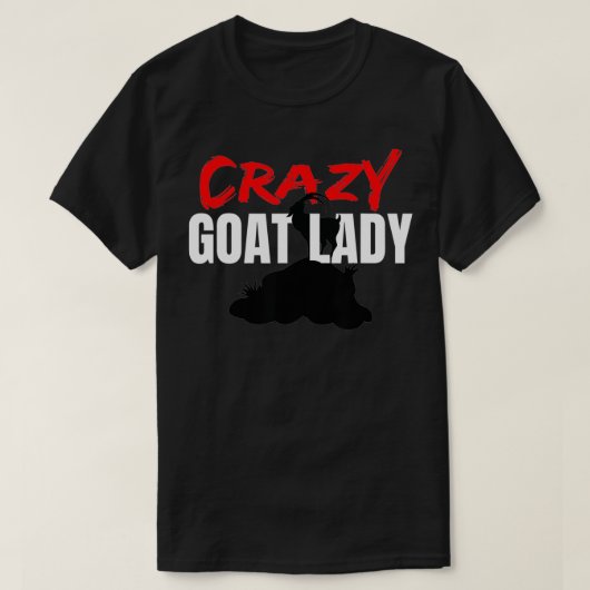ヤギ熱狂するレディーヤギ愛動物贈りおもしろい物 Tシャツ (デザイン正面)
