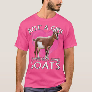 ヤギ畑農家ヤギが大好きな女の子 Tシャツ