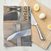 ヤギ皿タオル キッチンタオル (四つ折り)