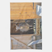 ヤギ皿タオル キッチンタオル (縦)