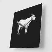 ヤギ着用医療顔マスク スクエア壁時計 (傾斜)