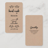 ヤギ石鹸で作った手ヴィンテージ 名刺 (正面/裏面)