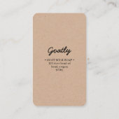 ヤギ石鹸で作られたヴィンテージ 名刺 (裏面)