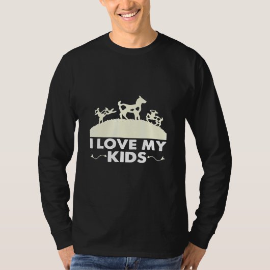 ヤギ私は私の子供ヤギ動物を愛する Tシャツ (正面)