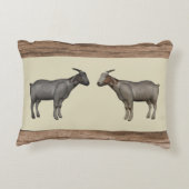 ヤギ素朴と木目付枕 アクセントクッション (裏面)