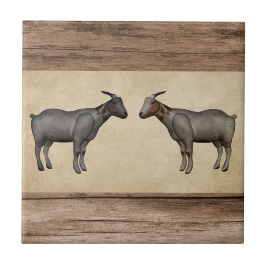 ヤギ素朴と木目陶磁器タイル タイル (正面)